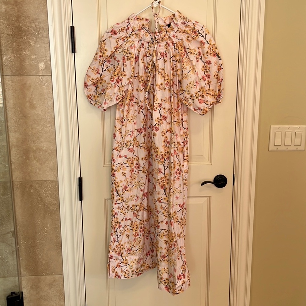J.Crew Smocked Neck Puff Sleeve Dress